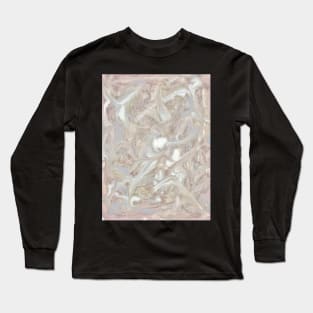 GREY PINK GOLD GLITTER MARBLE ABSTRACT DESIGN Long Sleeve T-Shirt